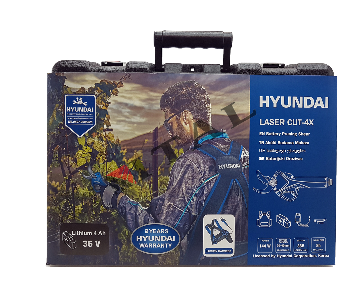 HYUNDAI AKÜLÜ BUDAMA MAKASI 40MM 36V 4AH LASER CUT