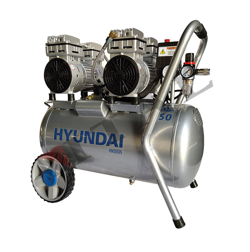 HYUNDAI KOMPRESÖR SESSİZ&YAĞSIZ 750Wx2 50 LT