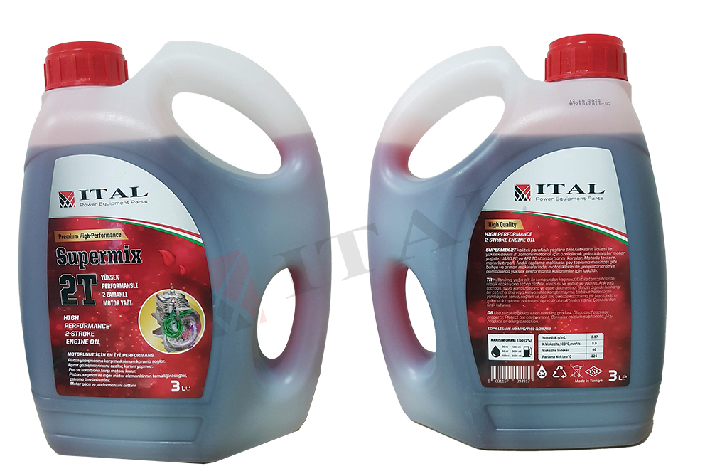 ITAL MOTOR YAĞI SUPERMIX 2T 3L KIRMIZI MIN