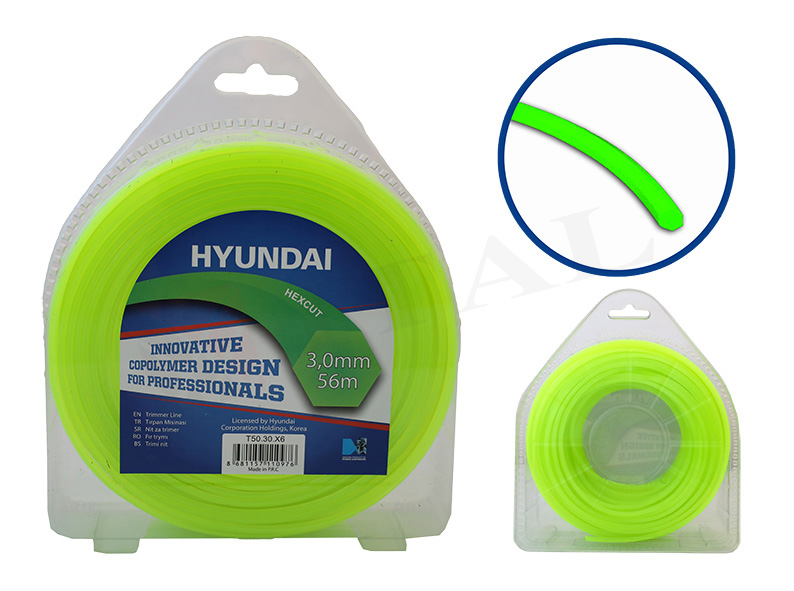 HYUNDAI MİSİNA 3.0mm 56m HEXCUT FOSFORLU YEŞİL