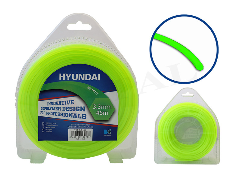 HYUNDAI MİSİNA 3.3mm 46m HEXCUT FOSFORLU YEŞİL