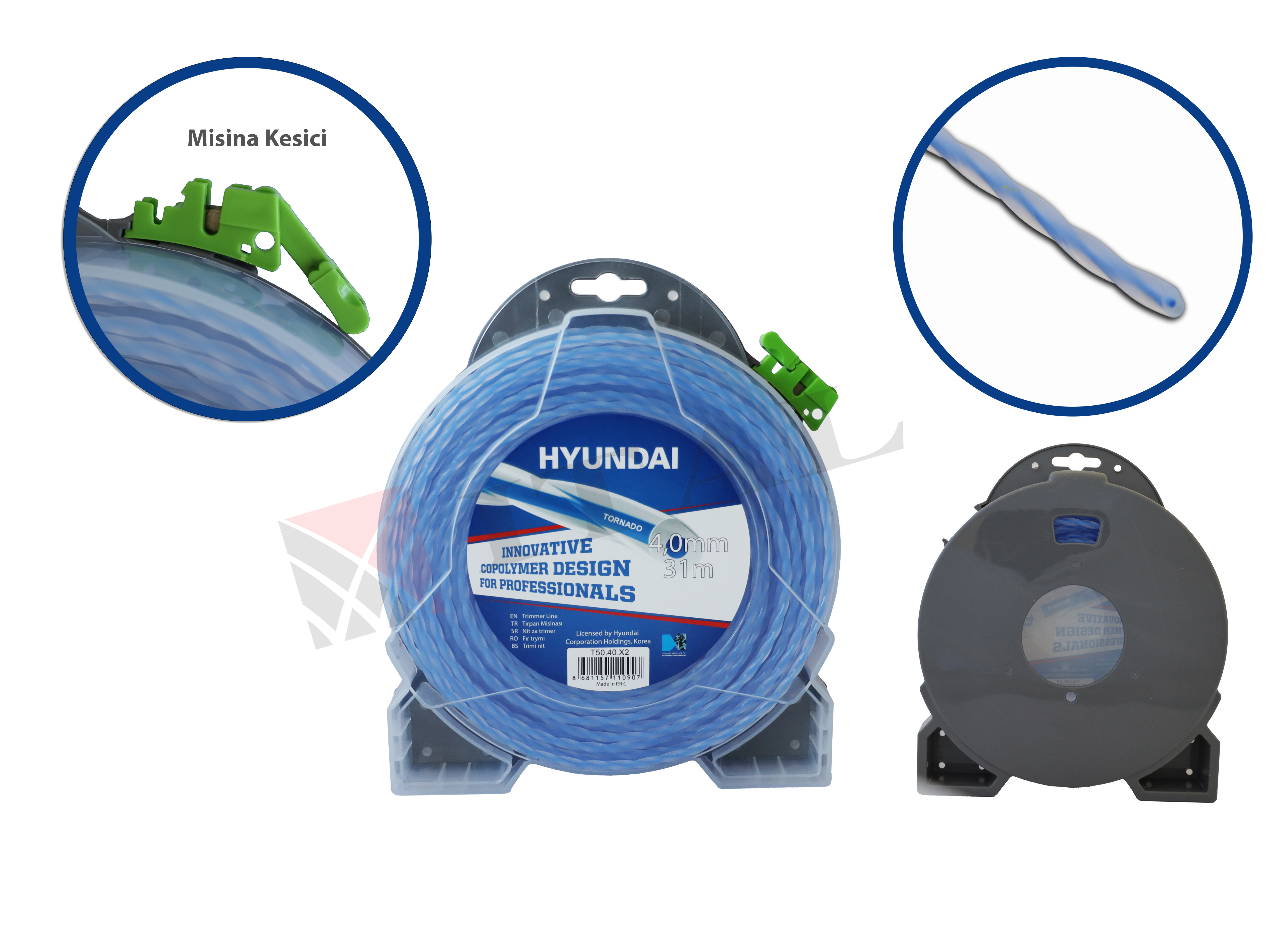HYUNDAI MİSİNA 4.0mm 31m TORNADO MAVİ(Kesicili)