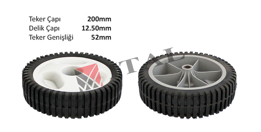 ÇİM BİÇME TEKERLEĞİ 200mm GÖBEK 12,7MM BİLYALI